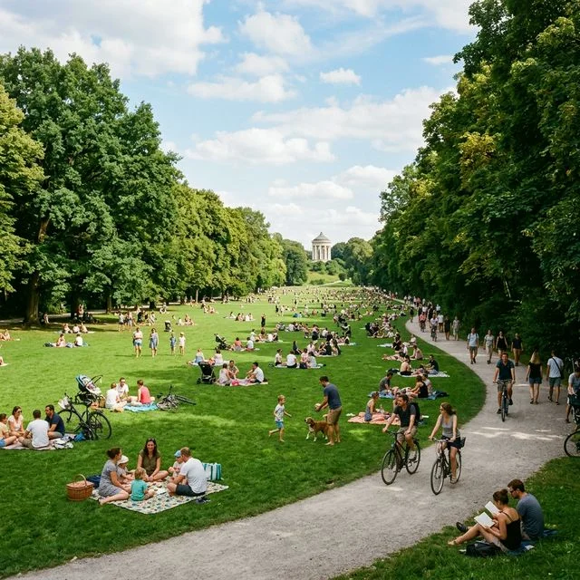 ミュンヘンの英国庭園(Englischer Garten) - 都市公園での公式FKKエリア
