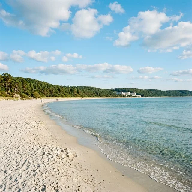 リューゲン島プロラ(Prora)のバルト海ビーチ - 歴史的な建築と白い砂浜