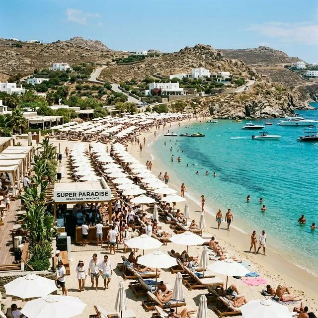 ミコノス島のラグジュアリーなビーチクラブ