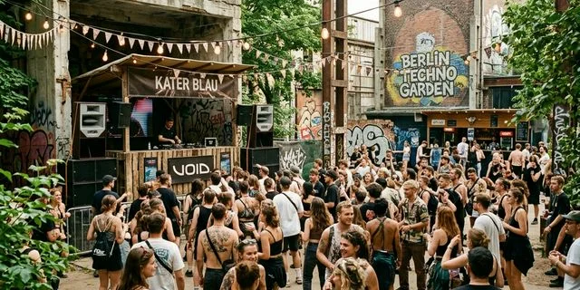 About Blank Berlin club outdoor garden - forest-like setting for summer raves