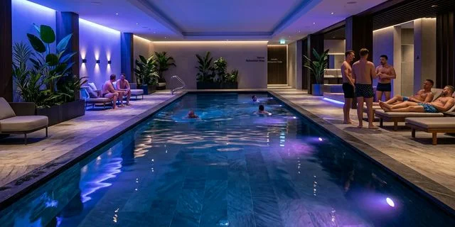 Sauna Deco Amsterdam pool area - stunning 1920s Art Deco interior and spa