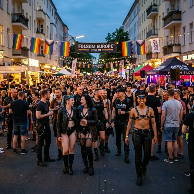 Folsom Europe Berlin - leather and fetish festival street fair in Schöneberg district