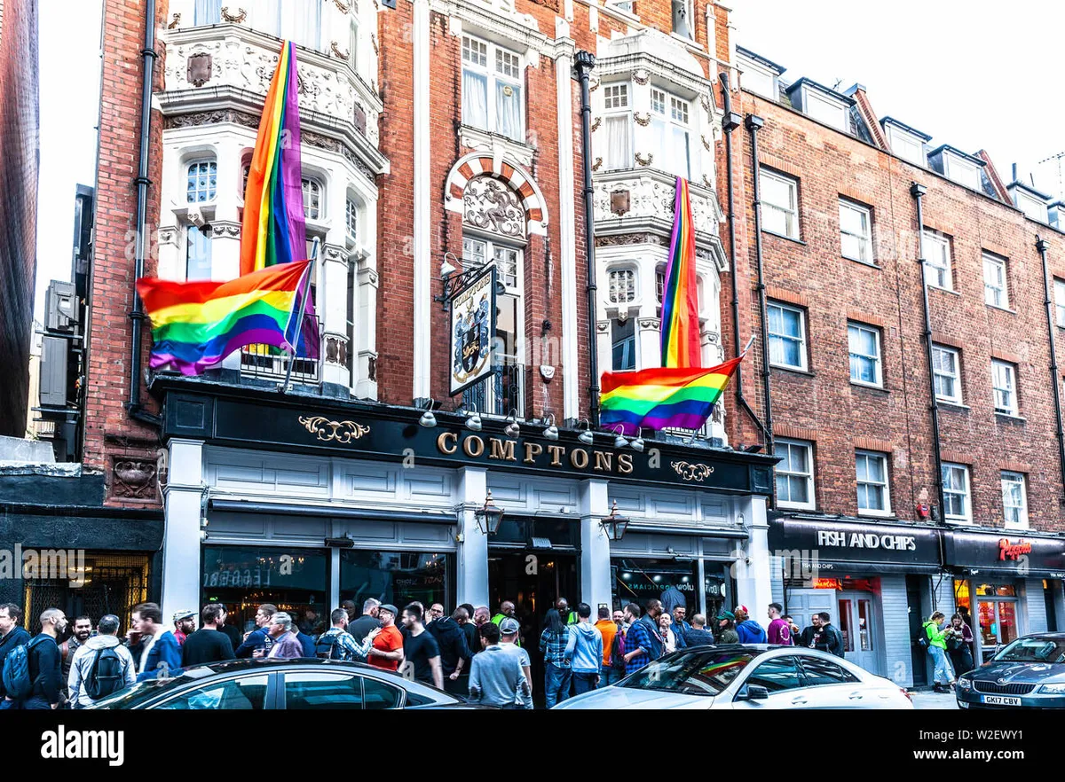 Old Compton Street in Soho London - the heart of the city's historic gay village