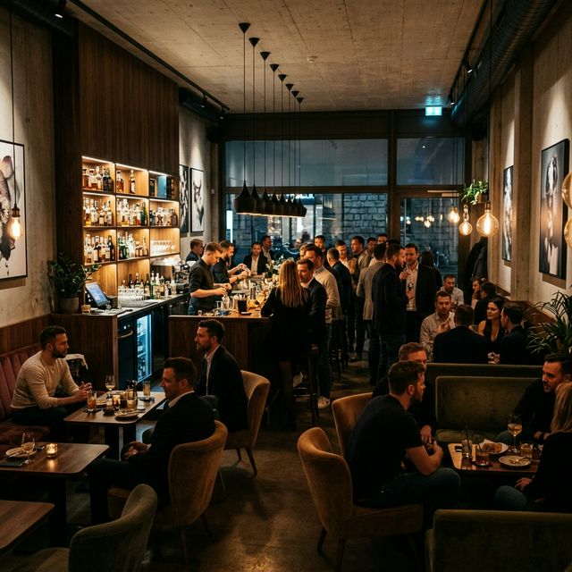 チューリッヒの洗練されたゲイバーの内装