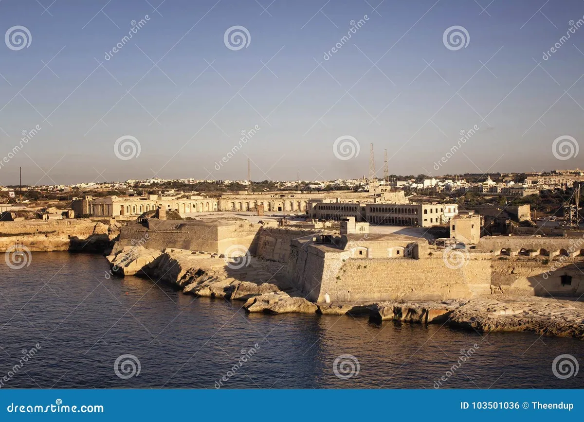 Valletta Malta - historic harbor view and Mediterranean architecture in the sun